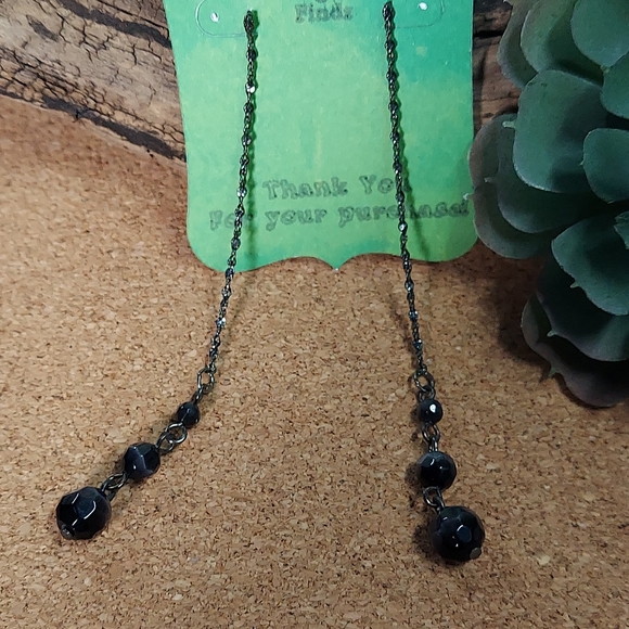 E346 Minimalist Faceted Bead Drop Earrings - Picture 11 of 14